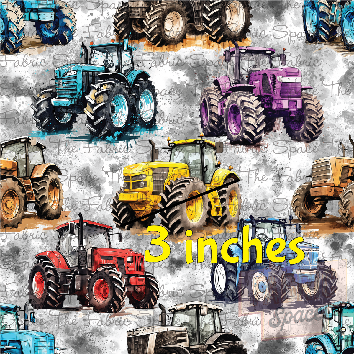 Colourful Tractor - Woven – The Fabric Space
