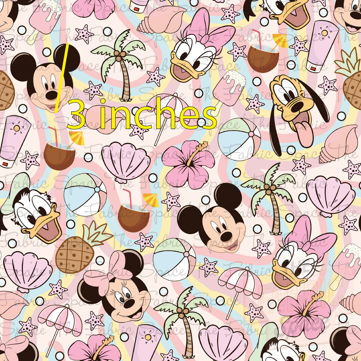 Mickey & Friends Beach - Canvas – The Fabric Space